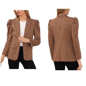 CeCe Open Front Puff Sleeve Blazer.